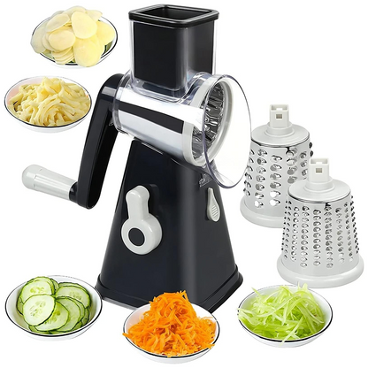 3-in-1 Rotary Cheese Grater &amp; Vegetable Slicer