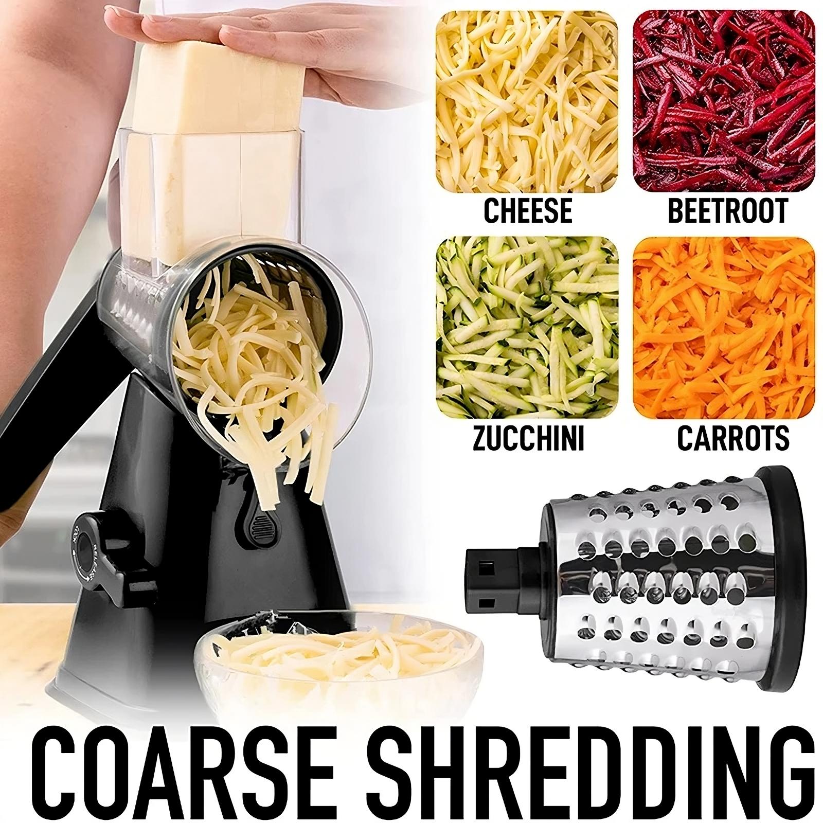3-in-1 Rotary Cheese Grater &amp; Vegetable Slicer