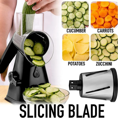 3-in-1 Rotary Cheese Grater &amp; Vegetable Slicer